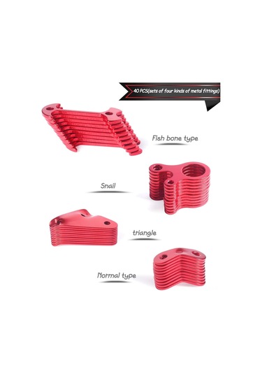 Leezsing Alüminyum Tente Rope Ayarlayıcı, Dış Mekan Kamp Malzemesi, Kayma Önleyici 40'lı Set, Çadır Çanta Piknik Uyumlu Kırmızı