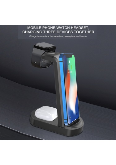 Maiyame A001 Plastik+abs Dikey Kablosuz Şarj Cihazı, Telefon Tutucu, 10w/7.5w/5w Akıllı Telefon, Saat Ve Kulaklık İçin, Beyaz