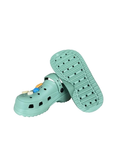 Kız Çocuk Yüksek Taban Taşlı Sandalet Su Yeşili-su Yeşili Su Yeşili