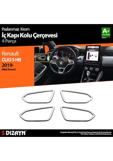 Clio 5 İç Kapı Kolu Krom 4 Parça 2019 2020 2021