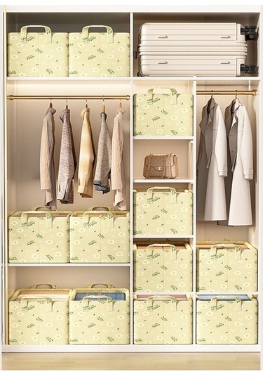 Dancemonkey Cbtx Jjtz 47x28x20cm Papatya Desenli Katlanır Elbise Organizatör Kutusu - Mavi 140l