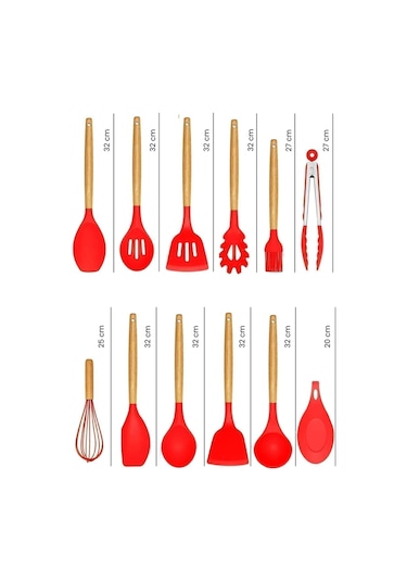 Valletta Mikla Isıya Dayanıklı 33 Parça Silikon Spatula Seti
