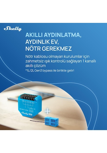Shelly 1l Gen3 Nötrsüz Akıllı Röle