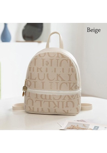 Ganzhoushop Sırt Sırt Sevimli Omuz Mektup Küçük Kadın Çok Çantası Çantası Çantası Black Bayanlar Baskılı Amaçlı Lr Siyah