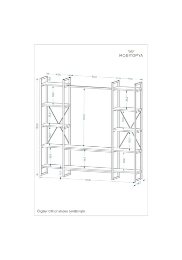 Nilamu Antrasit Elbise Dolabı Metal Gövdeli Açık Askılık & Organizer Dolap 175 170 34 Cm Antrasit