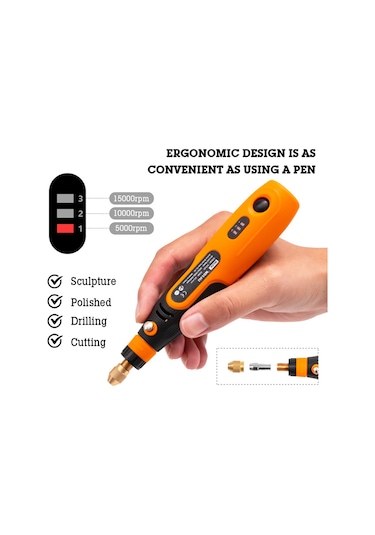 Yifomall Usb Şarjlı 3.6v Mini El Dekupaj Makinesi - 46 Parçalı Profesyonel Gravür Seti