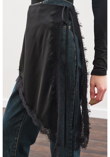 Dantel Şeritli Bel Aksesuar Siyah Siyah