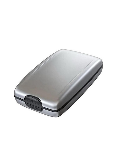 Hangfox Alüminyum Rfıd Korumalı Çok İşlevli Kart Çantası - Para Ve Kart Saklama Cihazı - Gümüş Renkli Gümüş