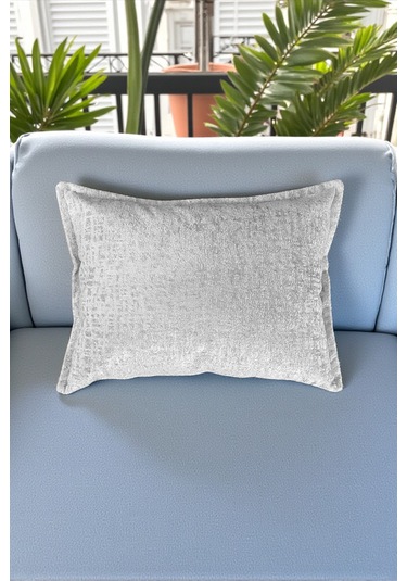 Kırlent İthal Kadife Kumaş - 35x50cm Yumuşak Dokulu Dekoratif Özel Tasarım Kırlent Kılıfı Beyaz