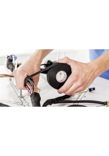 Tesa Tüylü Bez Bant Yanmaz Kumaş Kablo İzolasyon Bandı 1 Adet 5 Metre