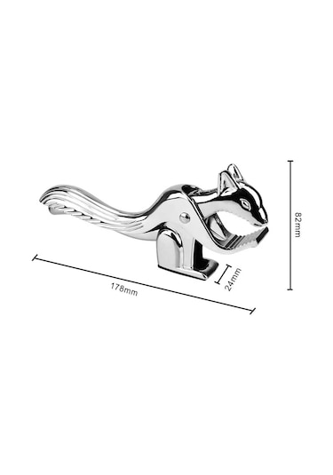 Reis Home Pratik Sincap Şekilli Lüks Metal Badem Ceviz Ve Fındık Kıracağı Sincap Fındık Ceviz