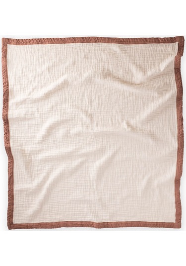 Cigit Kalın Biyeli Çift Kat Ham Battaniye 85x90 Cm Kahverengi Krem