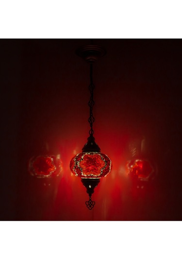 Osmanlı Lambası Set Mozaik Lamba Dekoratif Avize Renkli