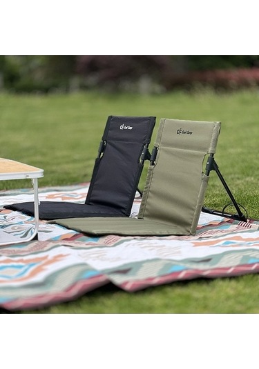 Prestigegoods Cool Camp C-y006 Kamp Sırt Minderi Alüminyum Katlanır Plaj Sandalyesi Siyah Siyah