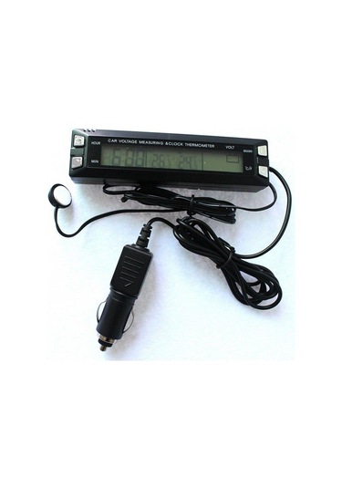 Çok Fonksiyonlu 3'ü 1 Arada Araba Dijital Saat Gerilim Sıcaklık Ölçer Termometre Voltmetre, İki Arka Işık Rengi Ec30