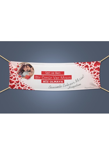 Zemzemreklam Fotoğraflı Evlilik Teklifi Afişi Pankartı