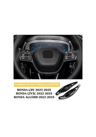 Honda Civic Fn1 Siyah Karbon F1 Kulakçık Vites 2022-2025 Kırmızı
