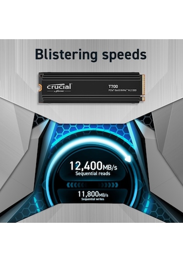 Crucial T700 CT4000T700SSD3 4 TB 12400/11800 MB/S PCIe Gen5 NVMe M.2 SSD