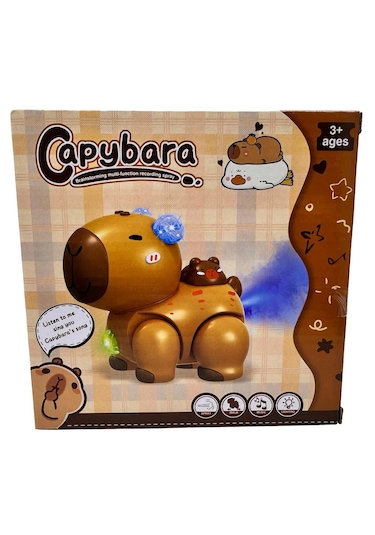 Müzikli Işıklı Buharlı Capybara Oyuncak Yürüyen Duman Efektli Capybara Capibara