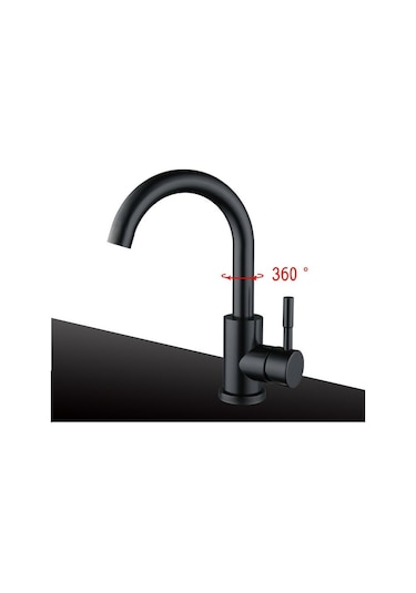 Sardıcı Lavabo Musluğu Çift Su Girişli Batarya Siyah