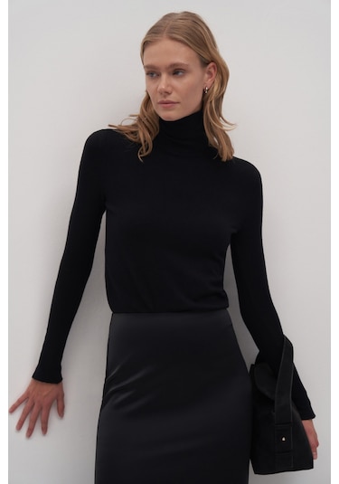 Siyah Lume Maxi Saten Etek Siyah