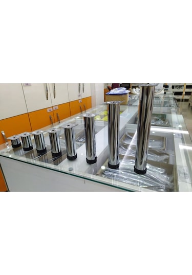 Ademkocplastik Adem Koç Plastik 42Mm Çaplı Tablalı Ayarlı Metal Ayak (4 Adet)