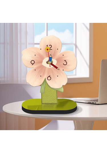Homyl Masaüstü Saat Süs Modern Masa Saati Oturma Pembe-20cmx25cm Pembe 20cmx25cm Çok Renkli