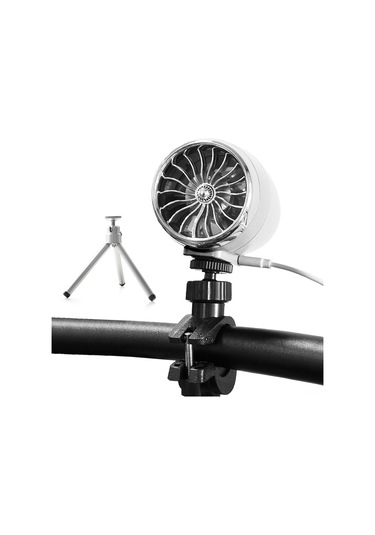 Ranyeek Bisiklet Usb Fanı + Tripod + Tutucu, Beyaz - Serin Sürüş İçin Elektrikli Fan