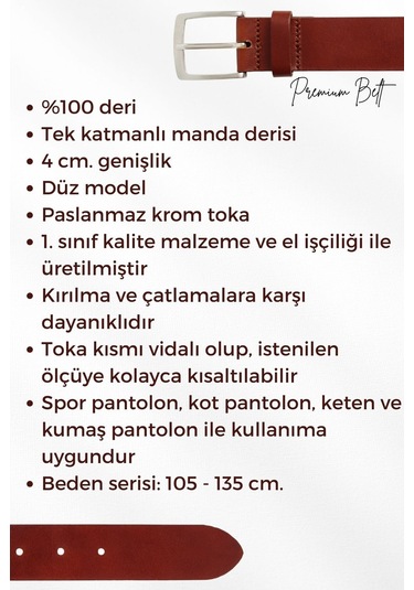 4 Cm. Spor Hakiki Deri Düz Model Erkek Kemer Beyaz Beyaz