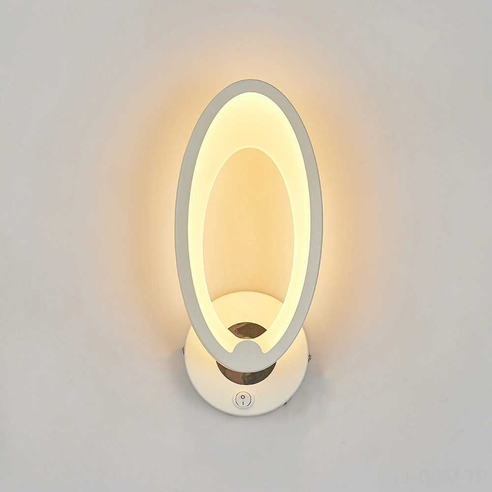 Qingmipy 3062 Model Duvar Lambası, 10w Led Isık, 3000k Sıcak Beyaz, 85-265v Geniş Voltaj, Açma/kapatma Anahtarlı, Akrilik Ve Demir Malzeme, Oturma Odası/yatak Odası Için Beyaz