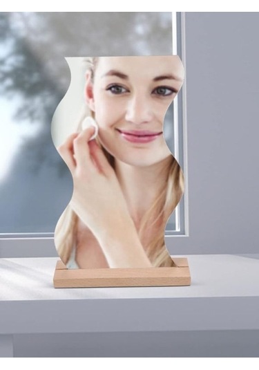 Unichrome Asimetrik Ahşap Makyaj Aynası