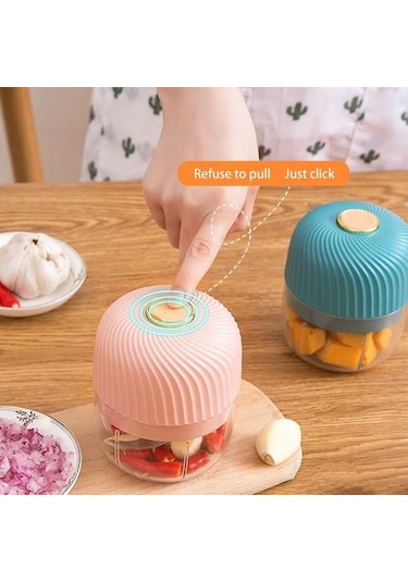 Elektrikli Sarımsak Kıyıcı Usb Mini Mutfak Masher Sebze İçin, 350 Ml Ginger Biber Presler İçin Sağlam Gıda Mavi Antrasit