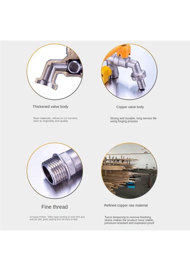 Xurunkeji 3/4 Bahçe Avlusu Açık Hava Antifriz Musluğu Bir-içeri-iki-çıkış Açık Hava Çamaşır Makinesi Tüm Bakır Çift Kullanımlı Büyük Akış GÜMÜŞ