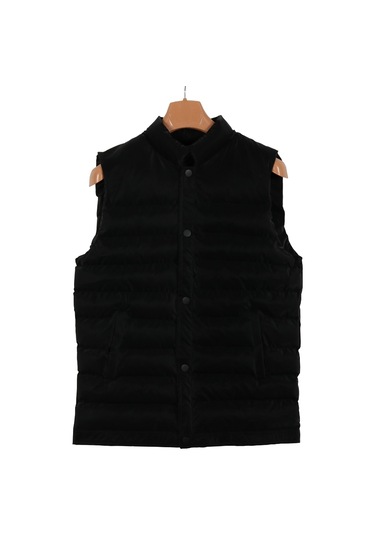 Erkek Dar Kesim Karbon Deri Siyah Şişme Yelek Rar01234 001