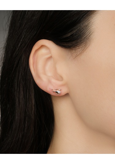 Lekka Design Kararmaz Çelik Lüks Kadın Mini Helikopter Küpe Altın