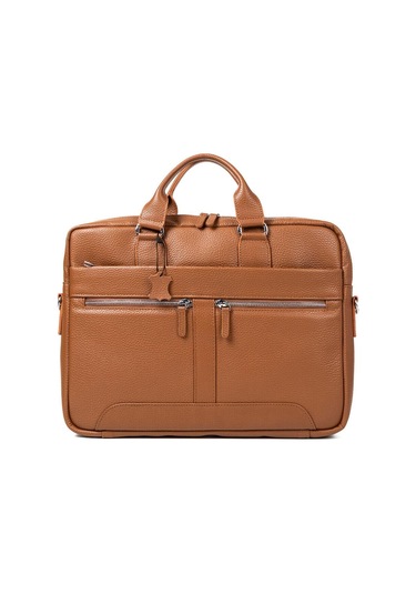 Hakiki Deri Unisex Evrak Çantası Laptop Bölmeli 15.6\" Inç-132132 Siyah