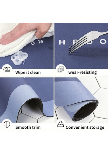 Süper Emici Banyo Duş Paspası Çok Renkli