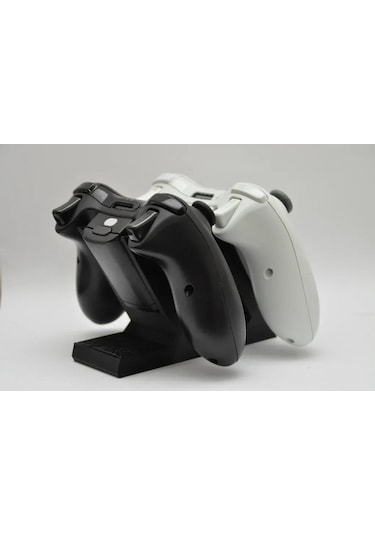 Xbox 360 Oyun Kumandası İçin Şık Siyah İkili Stand - Dayanıklı Plastik Tasarım 1 Adet