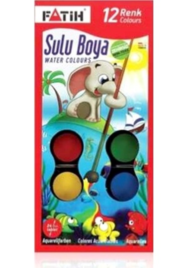 Fatih Sulu Boya 12li - 3 Adet Çok Renkli