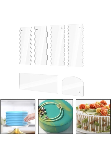 Suntek 6 Paket Kek Kazıyıcı Seti Mousse Kitchen Supply Için