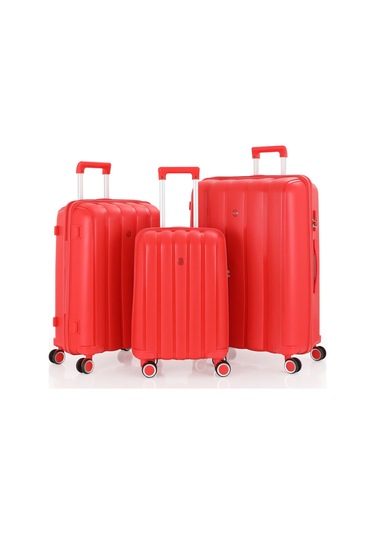 Mçs Üçlü Polipropilen Valiz Seti V305 S18y100033-set 00004 Kırmızı