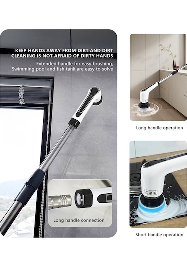 Createtech Tipi Temizleme Temizleme Springsun Mutfak Kablosuz İşlevli Fırçası Fırçası Ev Elektrikli El Çok Banyo Eg