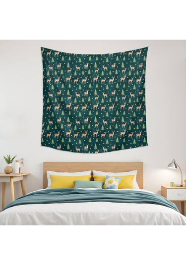 Noel Desenli 59x59 İnç Kare Duvar Halısı, Oturma Odası, Yatak Odası Ve Genç Odası İçin-a190