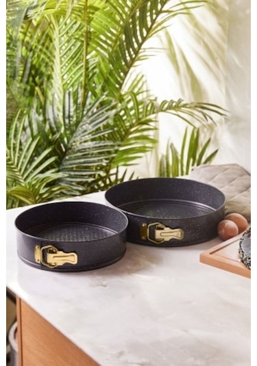 Emsan Circle 2'li Kelepçeli Kek Kalıbı Seti Gold