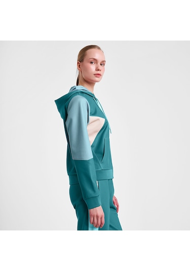 Lescon 25n-2131 Kadın Fermuarlı Kapüşonlu Sweatshirt Yeşil