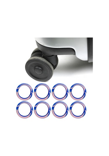 Homyl 8 Adet Bagaj Jant Kapakları Çizikleri Önler Mavi-pembe Mavi Pembe Mavi - Pembe