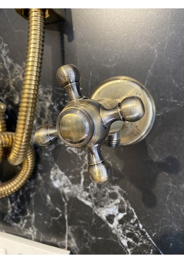 İsaoğlu Yapı Taharet Musluğu Antik Mat Gold Taharat Musluğu Vintage Model Ara Musluk Antik Taharet Gold Altın