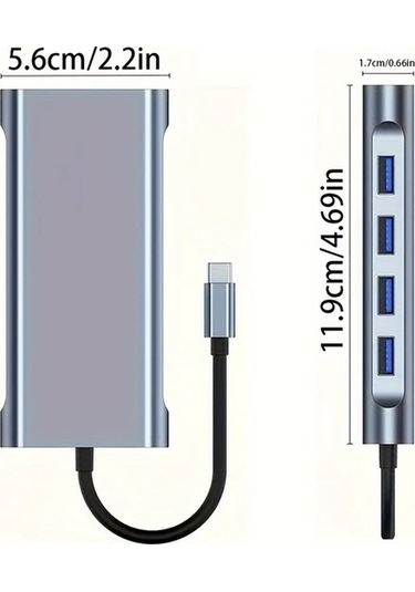 Xuweiwei 100 Mbps Macbook Uyumlu Windows Ve Usb C Dizüstü Bilgisayarlar İçin 11 Li Tip C Usb C Genişletme Ünitesi