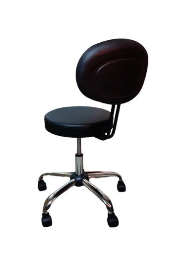 Sırtlıklı Çalışma Taburesi Krom Yıldız Ayaklı