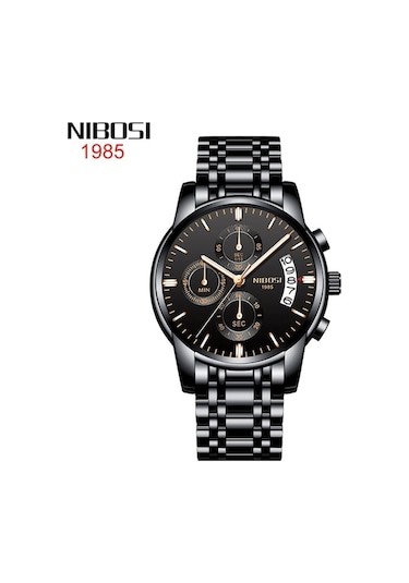Nibosi Paslanmaz Çelik 1985 Erkek Kol Saati 8 Siyah